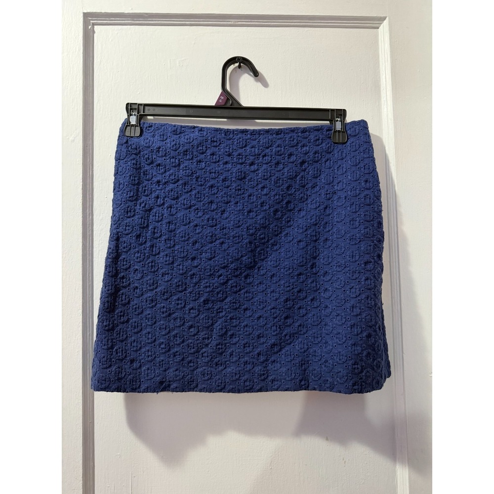 Cynthia Steffe Navy Eyelet Skirt in 6